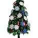 Zhehao 32 Pieces 4 Inch Christmas Glitter Snowflake Hanger Plastic Snowflake Ornaments and Silvery Cords for Christmas Decoration, White/Blue/Silver/Turquoise