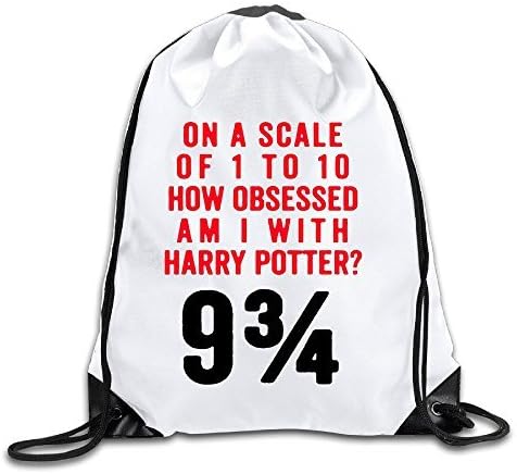 On A Scale Of 1-10 Harry Potter Obsessed White Drawstring Backpack Sport Bag For Men & Women by ertr
