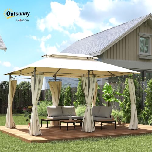 Outsunny 10x13 Patio Gazebo Review: Double Roof Outdoor Shelter with Removable Curtains image 19