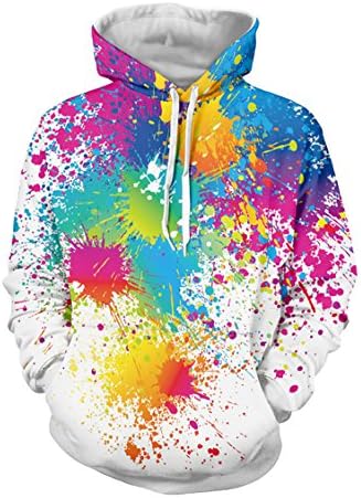 Cutiefox Womens Fashion Oil Painting Pullover Hoodie Sweatshirt White L