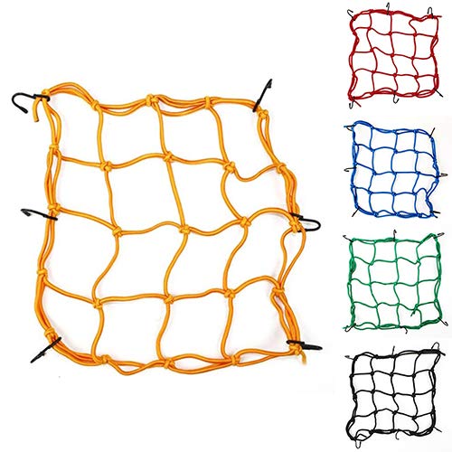 Baost 6-Hook Premium Bike Bungee Cargo Net Motorcycle Bike Cargo Net Mesh Bag Luggage Rope Fastened Elastic Cord String Sundries Helmet Luggage Holder Cargo Bungee Net Rope Black - Thumbnail 2
