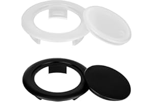 2 Sets Patio Table Umbrella Hole Rings and Caps, Plastic 2 Inch Patio Umbrella Hole Plug Insert Ring and Cap Set for Outdoor 