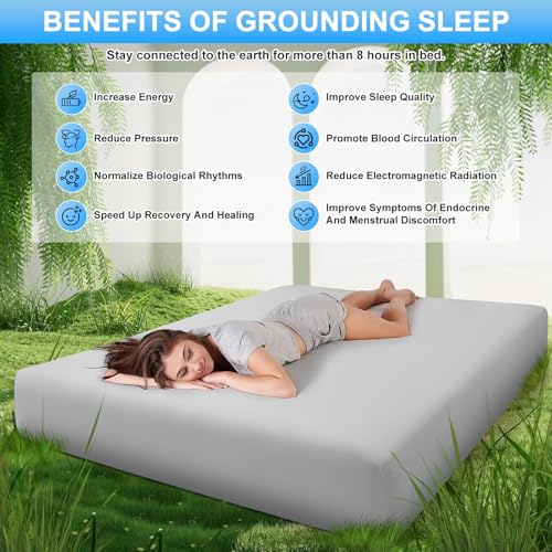 Conductive Ground Sheet, Grounding Bed Sheet, Floor Mat according to EU Standard, with 5% Silver Fibre and 95% Organic Cotton, for Sleep Better Energy Recovery (180 x 200 cm)
