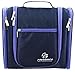 Hanging Toiletry Bag Extra Large Capacity | Premium Travel Organizer Bags For Men And Women | Durable Waterproof Nylon Bathroom, Shower, Makeup Bag For Toiletries, Cosmetics, Brushes (Dark Blue)