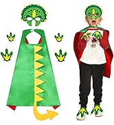 Dinosaur-Cape-Costume for Kids Dragon-Dress-Up-Mask and Paws Halloween Dino Party Favors
