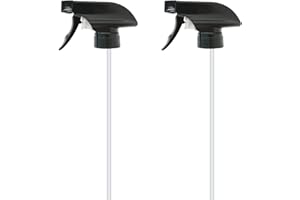 Cosywell Spray Bottle Mist Spray Stream Trigger Replacement Parts Spray Bottle Trigger Sprayer Bottle Nozzles With Pipes Fits 8 oz /16 oz 28/400 Round Neck Bottles Clear 2 Pcs (2PCS, Black)