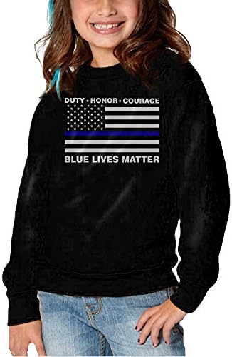 Blue Lives Matter Police Blue Line Us Flag Kids O-neck Pullover Sweatshirt 2-6 Toddler