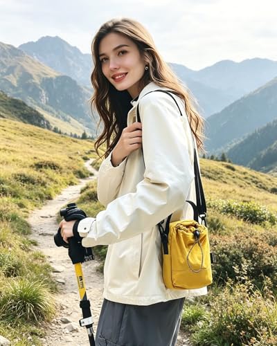 HAUMAUH Men Women Shoulder Bags Water Bottle Bag Shoulder Bag Small Hiking Bag Mobile Travel Workout Cycling Music Festival Beach