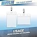 MIFFLIN Metal Badge Clips with Clear Vinyl Straps (100 Pack)