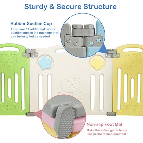 image for Costzon Baby Playpen, 14-Panel Foldable Kids Safety Activity Center Pl