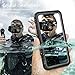 Fugousell Waterproof Case for iPhone Xs Max, Full Sealed IP68 Snowproof Shockproof Heavy Duty Protection Cases with Built-in Screen Protector for iPhone Xs Max (Grey) (Black)