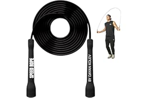 SwissSkip Speed Jump Rope by Dayan Kolev, 5mm PVC Skipping Rope, Great for Beginners and Advanced Athlets, Designed for Fitness, Cardio, Boxing & CrossFit, Adjustable length with Unbreakable Handles