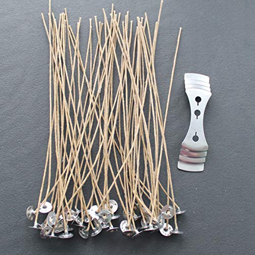 Cozyours 8 Inch Hemp Candle Wicks with Centering Device (50/1 Pack