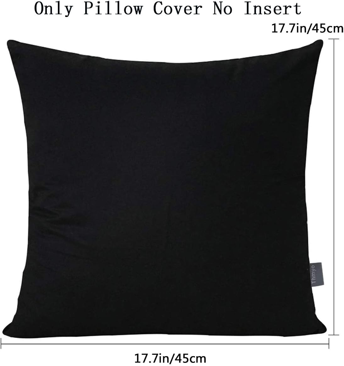 4-Pack 100% Cotton Comfortable Solid Decorative Throw Pillow Case Square Cushion Cover Pillowcase (Cover Only,No Insert)(18x18 inch/ 45x45cm,Black): Home & Kitchen