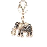 SWJEWEL Rhinestone Elephant Keychain Gold Plated Hook Cute Sparkly Crystal Elephant Lucky Key Chain for Women
