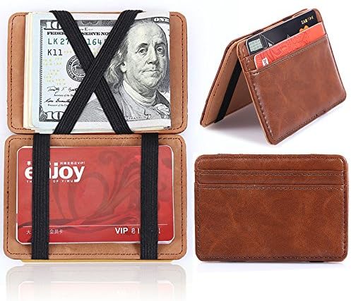 Pershoo Magic Wallet, PU Leather Magical Flip Purse Bifold Wallet Ultra Slim Minimalist Billfold, Luxury Money Clip Credit Card Holder ID Case Wallet + [Exquisite Gift Bag]