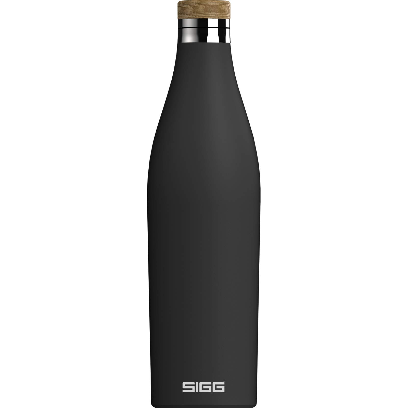 SIGG Meridian Black Drinking Bottle (0.5 L), pollutant-Free and Leak-Proof Water Bottle Made of Stainless Steel, Double-Wall Insulated Bottle for Cold and hot Drinks
