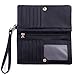 HDE Women's Leather Wallet Clutch Multi-Function Zippered Wristlet Purse Black