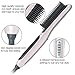Hair Straightening Brush,SzHahn Hair Straightener Brush Comb,Straight Hair Styling,Fastest Heating Detangling Styling Anti Scald Ceramic Hair Straighteners - Pink