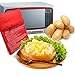 (3 Pack) Microwave Potato Bag, Corn, Day-old bread, Tortillas Cooker Bag, Washable and Reusable, Red