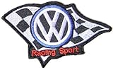 VW VOLKSWAGEN Checkered Flag Racing Car Motorcycles Jacket Shirt T-Shirt Patch Sew Iron on Logo Embroidered Badge Sign Emblem Costume