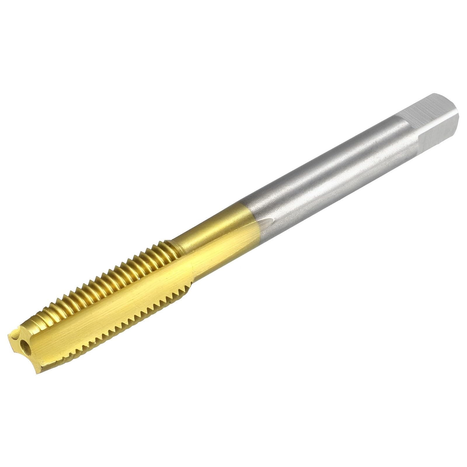 Boxonly Metric Taps M8 x 1mm, for Threading Machine and Electric Drills DIY, H2 HSS Ti-Coated, Right Hand Thread Plug Tap Threading Tapping Tool, 1pcs