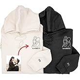GODMERCH Custom Photo Hoodies, Matching Couples Hoodies, Custom Embroidered Hoodie, Customized Gifts For Men, Gifts for Boyfriend Girlfriend Valentines Christmas