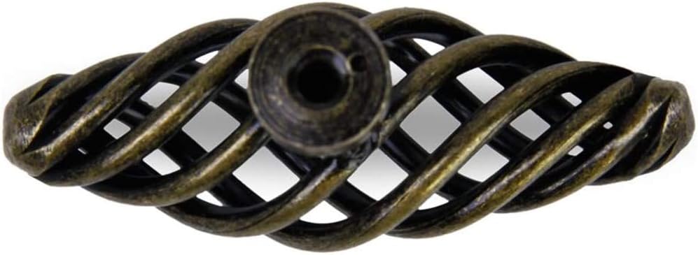 POFET 8pcs Twist Cage Spiral Design Vintage Kitchen Cabinet Cupboard Handles Knobs 7CM Antique brass - Image 4