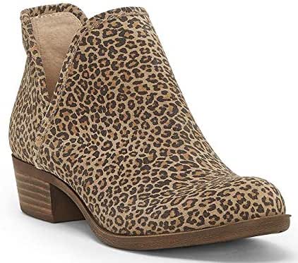 lucky brand bashina nubuck leather block heel booties