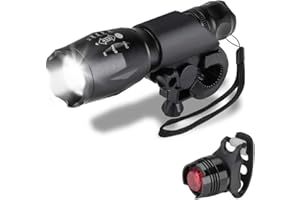 axGear Bicycle Front Head Light Waterproof LED Bike Safety Flashlight Taillight Combo