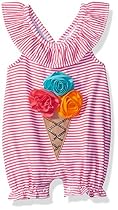 Mud Pie Baby Girls' Bubble Romper, Ice Cream, 9-12 Months