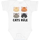inktastic Cats Rule with Cat Heads Baby Bodysuit