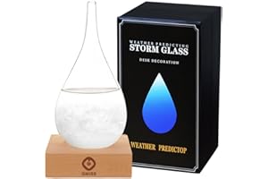 GM GMISS Storm Glass Weather Station, Weather Forecaster, Drop-Shaped Glass Barometer, Christmas Decorations Glass Bottles for Home and Office (S)