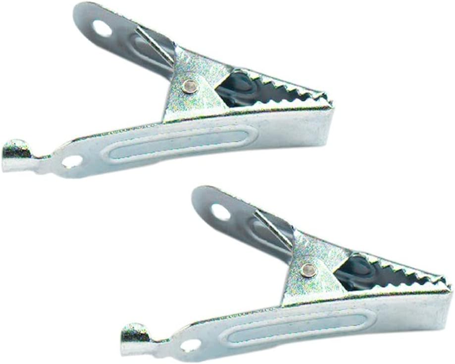 Merriway BH05909 Crocodile Alligator Clips 50 Amp Pack 2 White Electrical