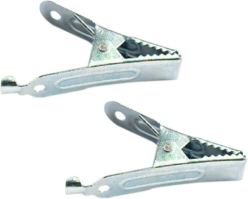 Merriway BH05909 Crocodile Alligator Clips 50 Amp Pack 2 White Electrical
