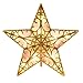 YUNLIGHTS 9 Inch Lighted Star Tree Topper, Gold Glittered Vintage Christmas Tree Toppers with Clip for Indoor Christmas Ornaments Party Home Decoration, Warm White
