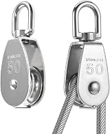 BUYGOO 2PCS M50 Stainless Steel Single Pulley 400KG Heavy Duty Swivel Roller view 8