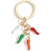 MUCOOS Chili Pepper Keychain Spicy Life Symbol Women Accessory Bold Personality Gift Passionate Soul Charm