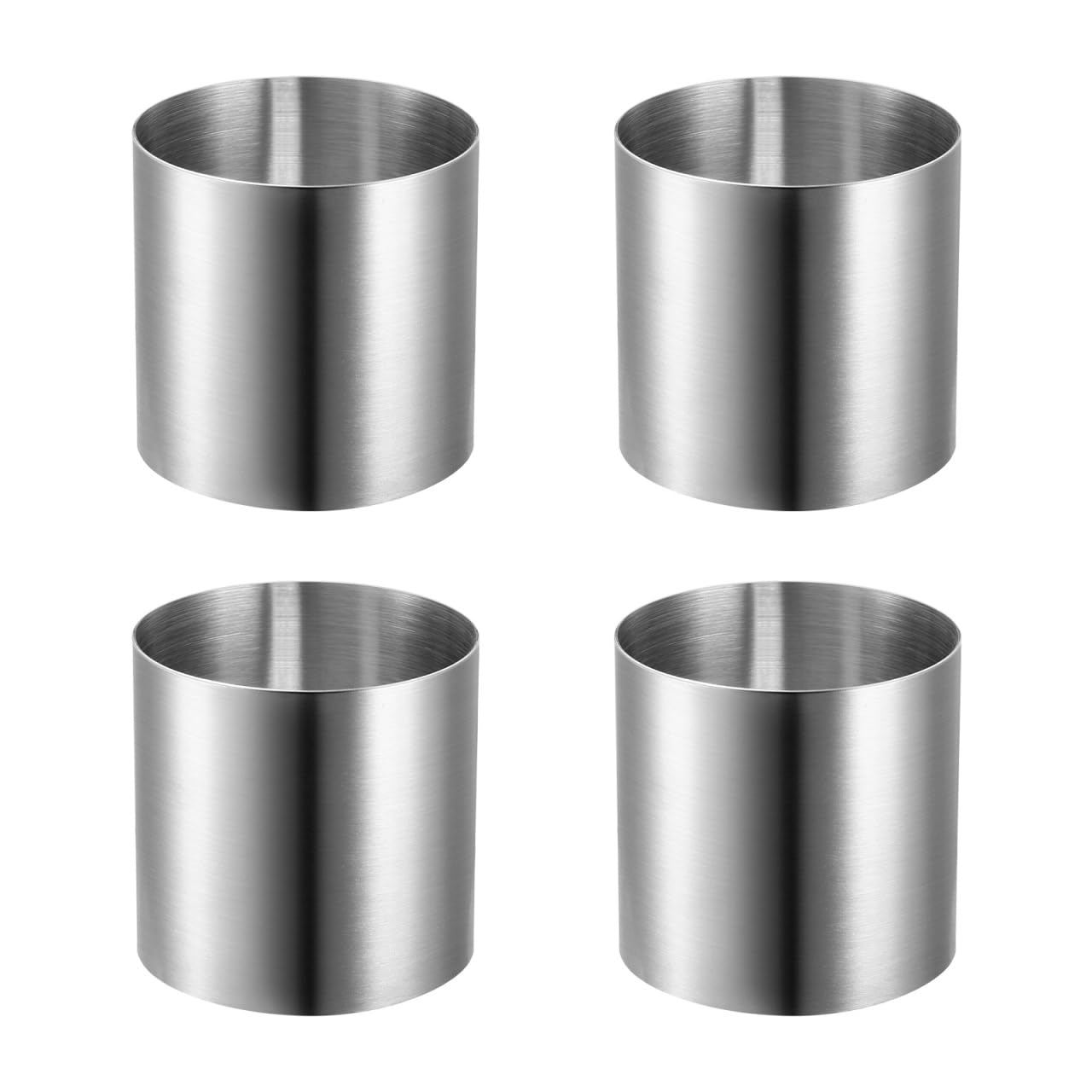 BESTONZON Cooking Rings, Set of 4 Stainless Steel Chef Rings for Moulding & Presentation, Stainless Steel Cooking Round Cookie Cutters Set, Round Baking Mold for Cake Mousse (6 * 6 * 5cm)