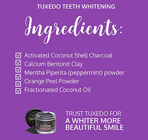 Tuxedo Activated Charcoal Teeth Whitening Charcoal Powder - All Natural Whitening Toothpaste with Carbon Coconut Charcoal