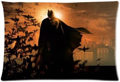 weitengs Soft Pillow case Cover 20*30 Inch (One sides)Zippered Pillowcase Batman Super Man Super Hero Pattern Popular Design