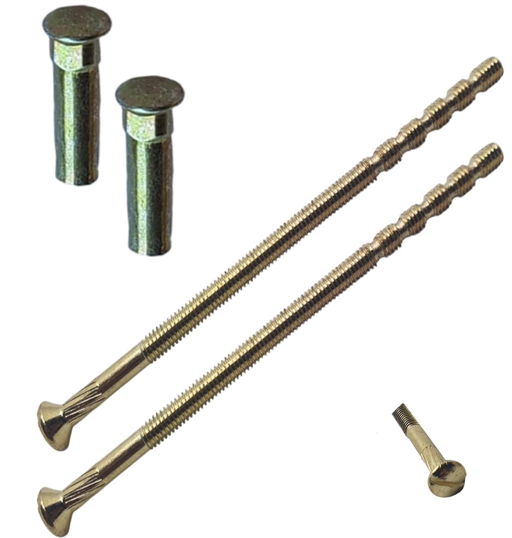 M4 x 90mm Brass Door Handle SLOTTED Screws with Brass Security Bolt Carriage Sleeve Male to Female Connecting Screws for Door Handle, Knobs Escutcheons and Others (Pack of 2) โ image 1