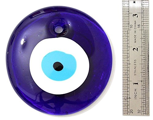Blue Glass "Evil Eye" Wall Hanging Amulet Charm Pendant for Good Luck, Success and Protection