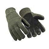 RefrigiWear Thinsulate Insulated Fleece Lined 100% Ragg Wool Leather Palm Gloves
