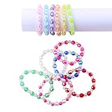 Candygirl Assorted 12pcs Plastic Iridescent Girls Bead Bracelet Kits for Girls Party Favors