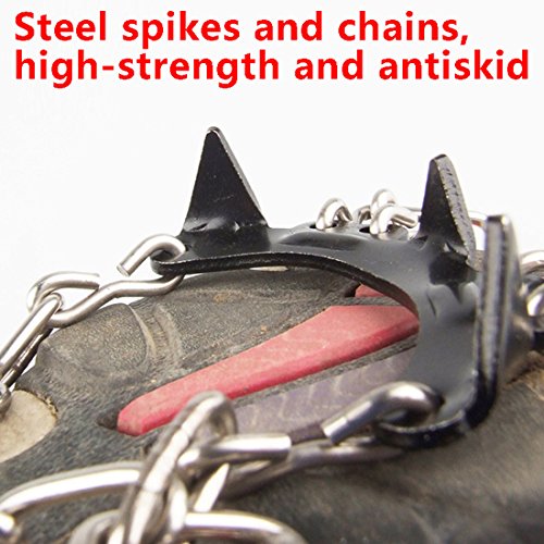 Freahap 11 Teeth Ice Claws Crampons Anti Slip Traction Cleats for Kids with Carry Bag