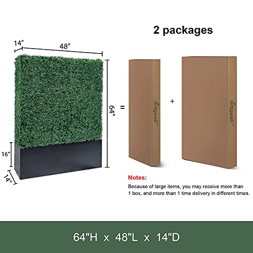 Artigwall Faux Boxwood Hedge Divider Wall with Planter 64”H*48”L*14" D