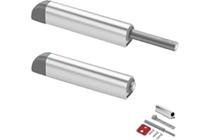Magnetic Push Latches CBRIVE 2Pack Push to Open Cabinet Hardware Door Latch & Lock for Hidden Door Heavy Duty Magnet Push Release Drawer Pull Strong Pop Out for Kitchen RV Closet Tip On Close- Silver