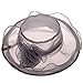 IL Caldo Women's Sun Hat Fascinator Flowers Wide Brim Gauze Hat Headdress,Gray