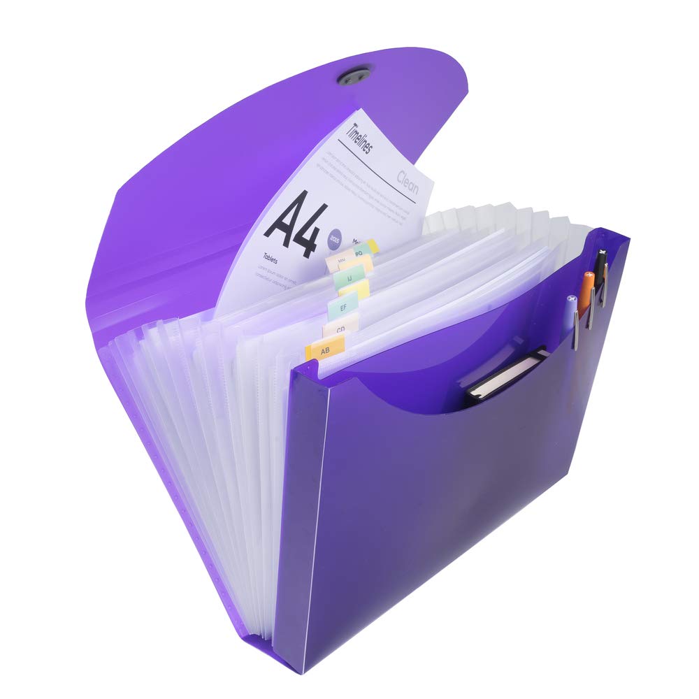 Exacompta - Ref 58770E - Iderama Collection - Multipart Expanding Case - 330 x 250mm in Size, Ideal for A4 Documents, 13 Tabbed Sections, Polypropylene - Assorted Colours